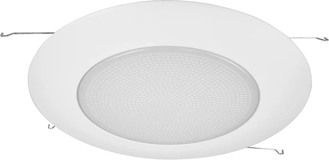 Alt view image 4 of 7 - NICOR Lighting 6 inch White Lexan Flat Albalite Shower Trim with Plastic Trim Ring and Albalite Lens (17575)