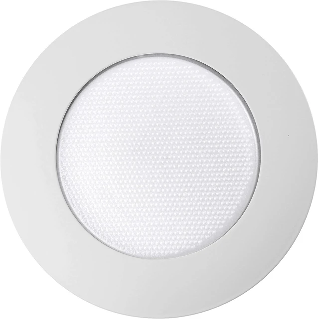 Alt view image 5 of 7 - NICOR Lighting 6 inch White Lexan Flat Albalite Shower Trim with Plastic Trim Ring and Albalite Lens (17575)