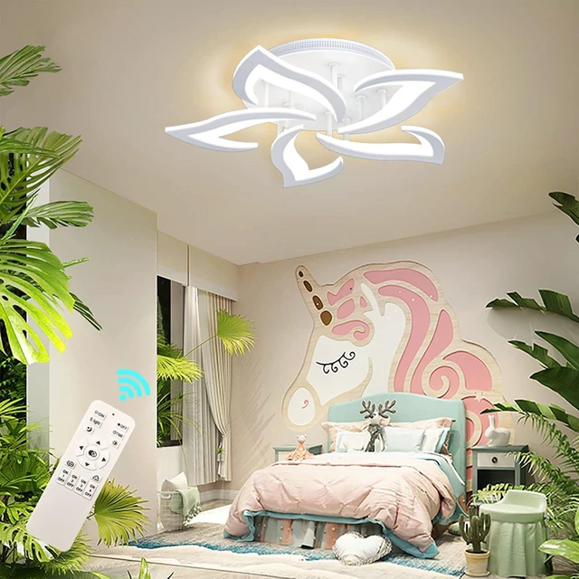 Main image of AHAWILL Ceiling Light Dimmable Modern Embedded LED Chandelier Metal Acrylic Petal Ceiling Ceiling Light, Suitable for Living Rooms, Bedrooms, Children's Rooms, Etc.23.8/35w/5 Heads