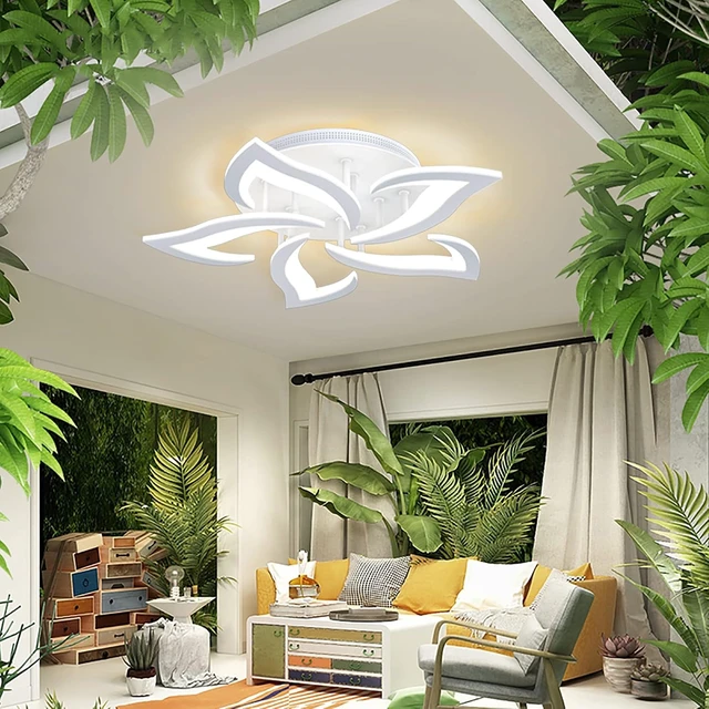 Alt view image 2 of 6 - AHAWILL Ceiling Light Dimmable Modern Embedded LED Chandelier Metal Acrylic Petal Ceiling Ceiling Light, Suitable for Living Rooms, Bedrooms, Children's Rooms, Etc.23.8/35w/5 Heads