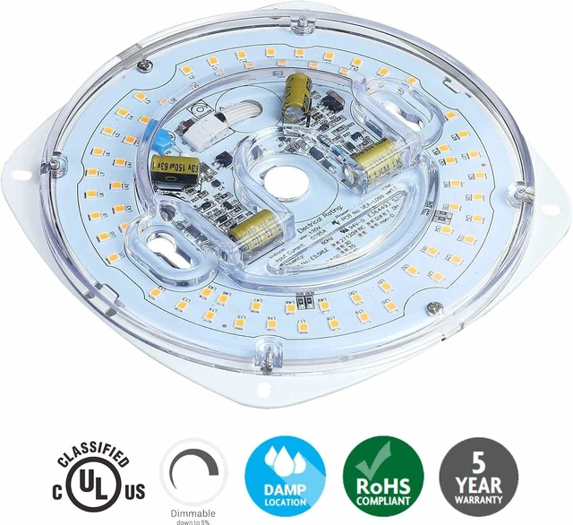 Alt view image 3 of 7 - 4.4" LED Light Engine 5.39" Overall Ceiling Fan Light Replacement