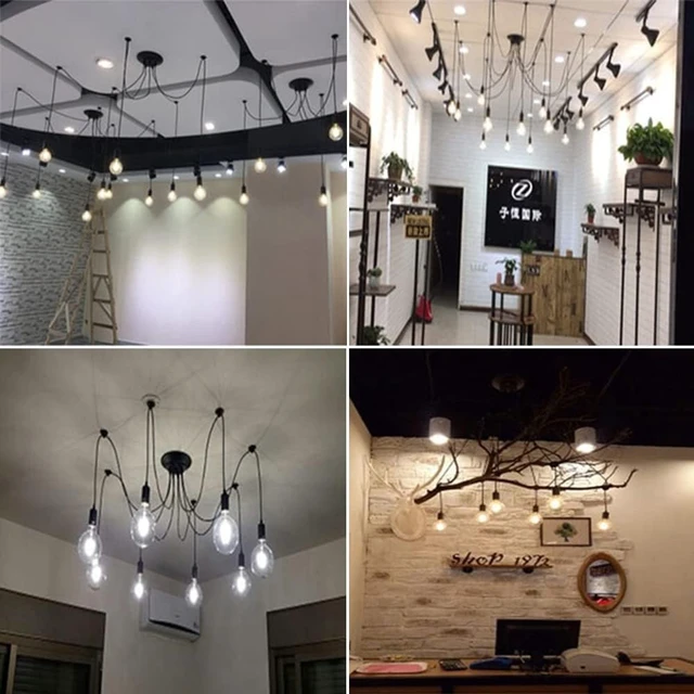 Alt view image 2 of 7 - 14-Arm Spider Light Fixture Industrial DIY Chandelier Pendant Lamp