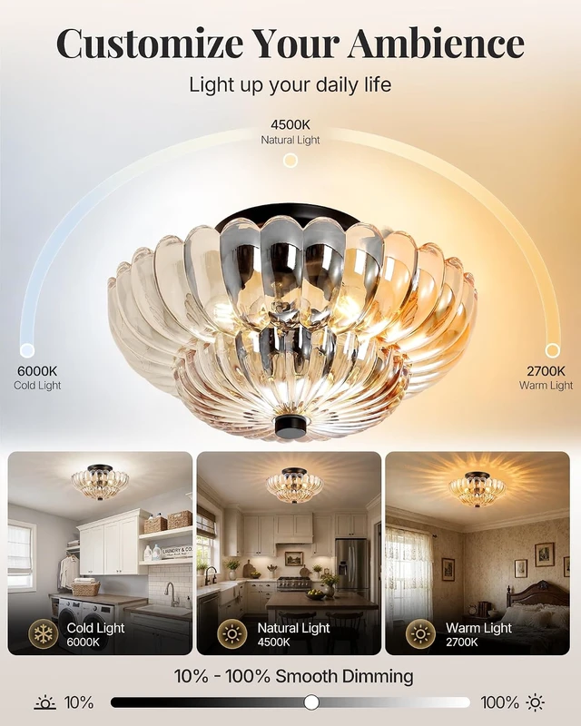 Alt view image 5 of 7 - Semi Flush Mount Ceiling Light 11.8" Vinatge Black Hallway Lights
