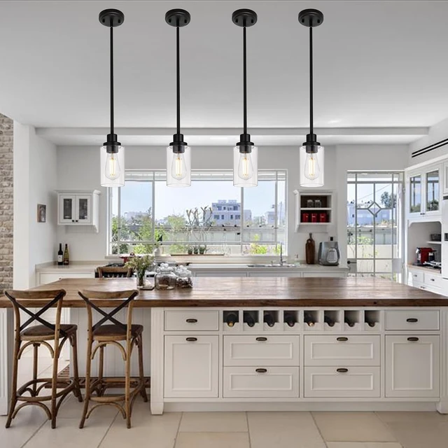 Alt view image 4 of 7 - MELUCEE 2-Pack Pendant Light Black Adjustable Hanging Ceiling Lights