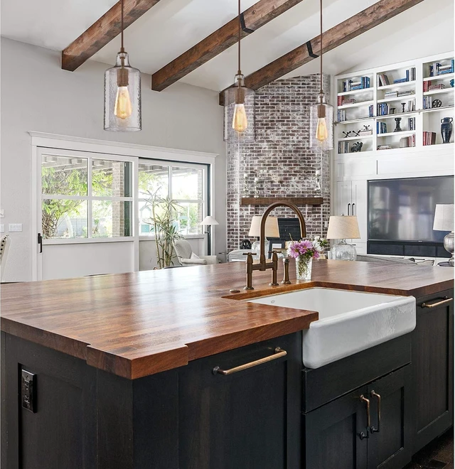 Alt view image 6 of 7 - Westinghouse Lighting 6371300, Barnwood Finish with Clear Textured Glass Carmen One-Light Indoor Mini Pendant, one Size