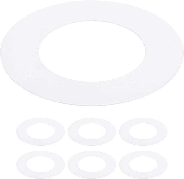 Main image of Goof Trim Ring for LED Recessed Can Lights, 6 Pack Ceiling Downlight Trim Ring Cover 3.95-Inch x 5.51-Inch (ID x OD) Matte White, Paintable Surface, Steel Construction