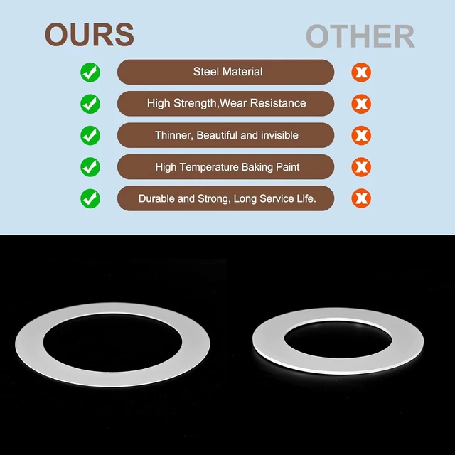 Alt view image 2 of 6 - Goof Trim Ring for LED Recessed Can Lights, 6 Pack Ceiling Downlight Trim Ring Cover 3.95-Inch x 5.51-Inch (ID x OD) Matte White, Paintable Surface, Steel Construction