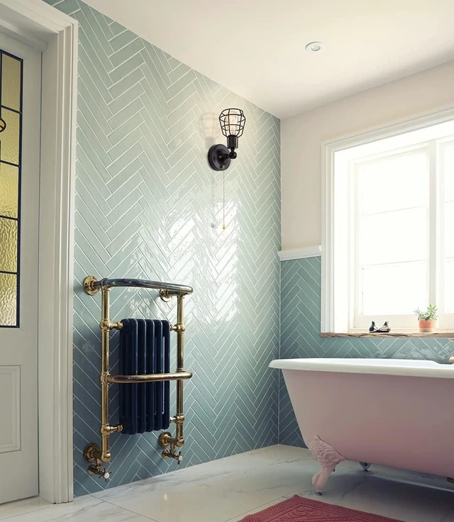 Alt view image 2 of 5 - Industrial Farmhouse Close to Ceiling Light with Pull Chain 1 Light Black Semi Flush Mount Ceiling Light Adjustable Metal Cage Directional Wall Sconce Wall Lamp with Pull String for Kitchen Laundry