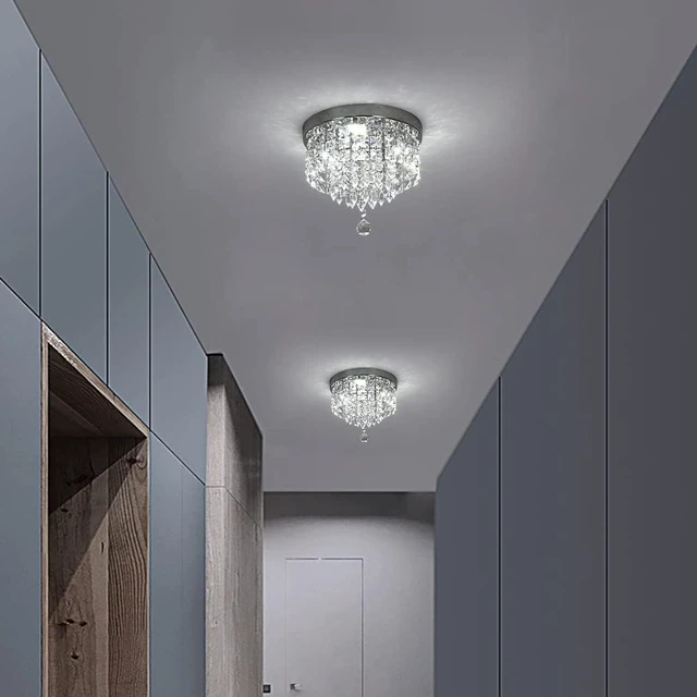 Alt view image 4 of 7 - Deckrico Mini Crystal Chandelier 9.84'' Hallway Ceiling Light, White Light