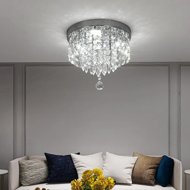 Alt view image 6 of 7 - Deckrico Mini Crystal Chandelier 9.84'' Hallway Ceiling Light, White Light