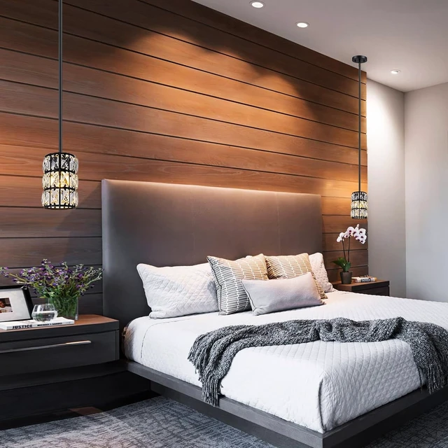 Alt view image 7 of 7 - 3 Pack Black Crystal Pendant Light, Modern Glam Linear Chandelier