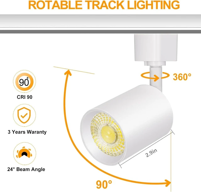 Alt view image 6 of 7 - VANoopee 10W Dimmable LED Track Lighting Heads H Type, White, Pack of 6