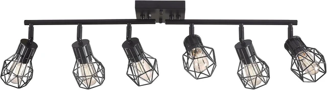Main image of Matte Black Ceiling Mount Track Lighting 6-Light E26 for Kitchen