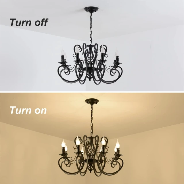 Alt view image 2 of 7 - Ganeed 8-Light French Country Chandelier, 26.8-Inch Matte Black