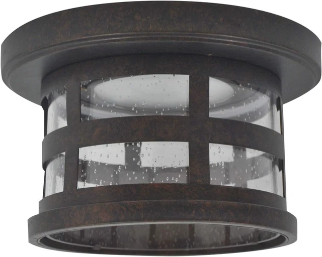 Alt view image 6 of 7 - Design House Washburn Outdoor Flush Mount Ceiling Light, Bronze