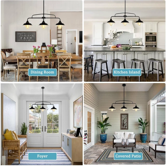 Alt view image 2 of 7 - Modern Farmhouse Pendant Light Industrial Linear Chandelier