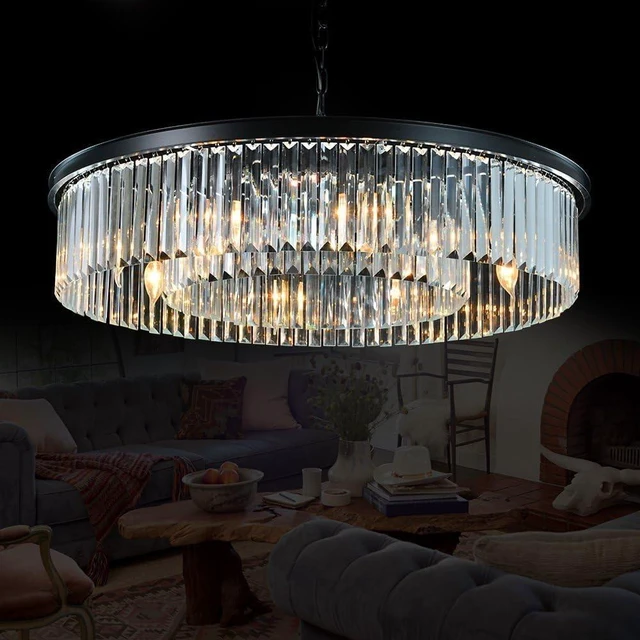 Main image of Crystal Chandeliers Modern Contemporary Ceiling Lights Fixtures Pendant Lighting for Dining Room Living Room Chandelier D33.5 (8 Lights)