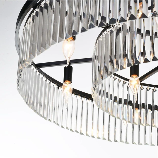 Alt view image 6 of 6 - Crystal Chandeliers Modern Contemporary Ceiling Lights Fixtures Pendant Lighting for Dining Room Living Room Chandelier D33.5 (8 Lights)