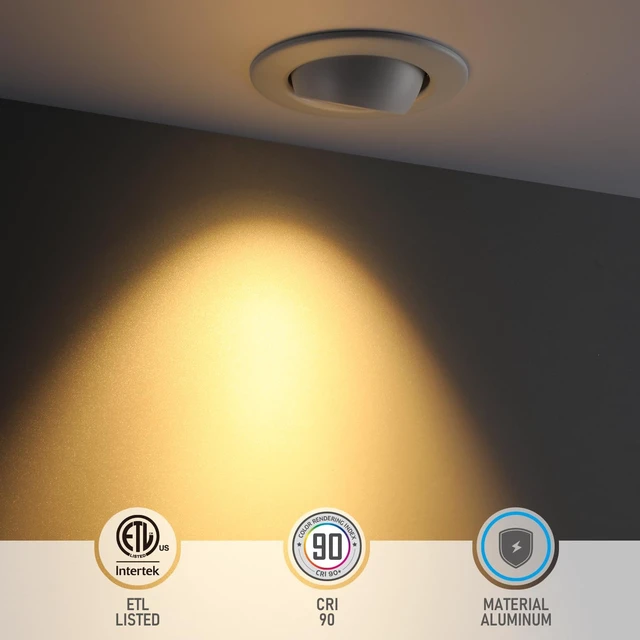 Alt view image 3 of 7 - TORCHSTAR 4-Pack 4 Inch 5CCT LED Eyeball Retrofit Recessed Light Dimmable