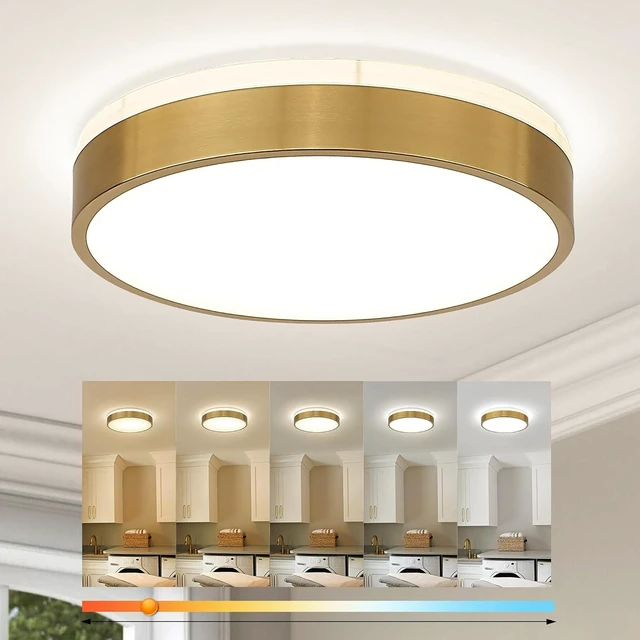 Main image of Ken & Ricky 12" Modern Flush Mount Ceiling LightBrush Gold,1 Pack
