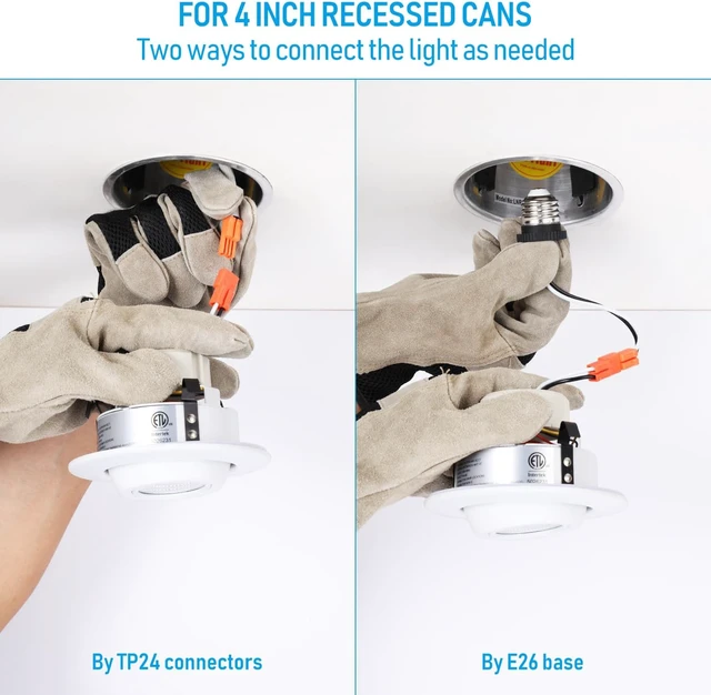 Alt view image 7 of 7 - TORCHSTAR 4-Pack 4 Inch 5CCT LED Eyeball Retrofit Recessed Light Dimmable