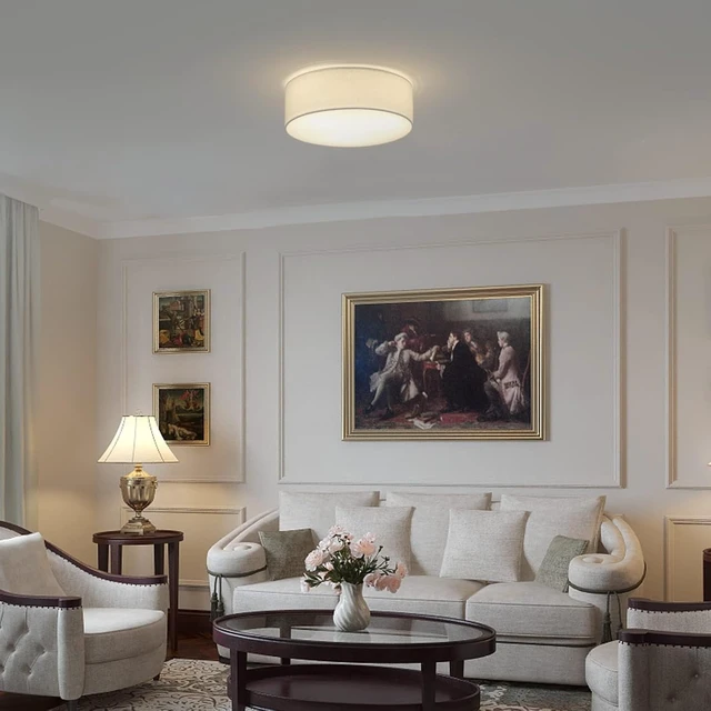 Alt view image 3 of 7 - 18'' Flush Mount Ceiling Light Modern Drum Ceiling Light Fixture