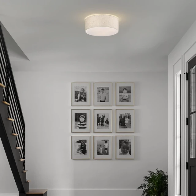 Alt view image 7 of 7 - 18'' Flush Mount Ceiling Light Modern Drum Ceiling Light Fixture