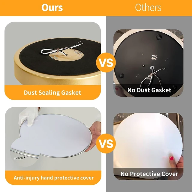 Alt view image 5 of 7 - HLightnet Flush Mount Ceiling Light Gold LED Dimmable 5CCT 12 Inch 24W
