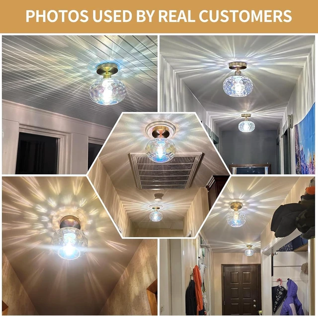 Alt view image 2 of 7 - 7.9 Small Semi Flush Mount Ceiling Light ,Rainbow Hallway Light Fixtures