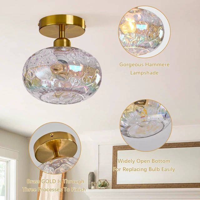 Alt view image 3 of 7 - 7.9 Small Semi Flush Mount Ceiling Light ,Rainbow Hallway Light Fixtures