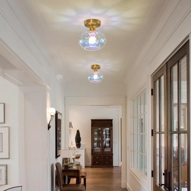 Alt view image 6 of 7 - 7.9 Small Semi Flush Mount Ceiling Light ,Rainbow Hallway Light Fixtures