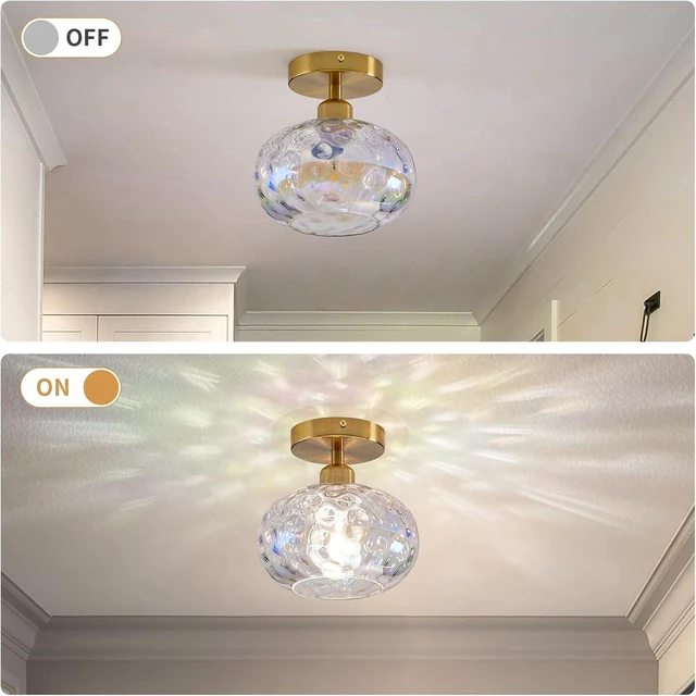Alt view image 7 of 7 - 7.9 Small Semi Flush Mount Ceiling Light ,Rainbow Hallway Light Fixtures