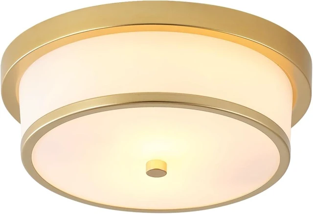 Main image of 12 inch Flush Mount Ceiling Light, 2-Light Close to Ceiling Light Fixtures with Gold Finish for Bathroom Bedroom Kitchen Hallway (Gold)