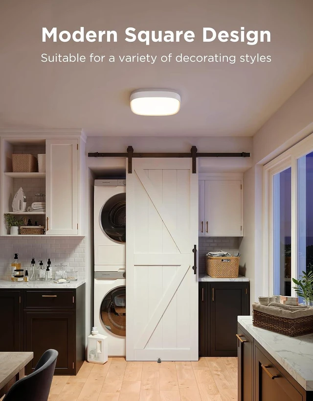 Alt view image 7 of 7 - Govee Smart Ceiling Light, RGBWW and RGBIC 2400LM 12 Inch, Square 1 Pack
