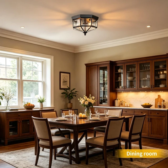 Alt view image 5 of 7 - Kalium Flush Mount Outdoor Ceiling Light Fixture, 4 Light Exterior.