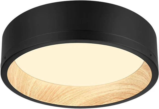 Main image of DAKASON 12.5Inch Black LED Flush Mount Ceiling Light, 25W 1500LM 3CCT