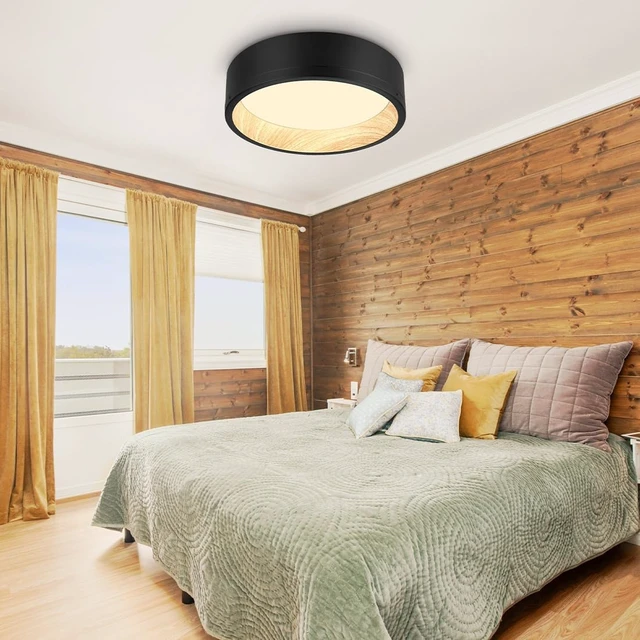 Alt view image 6 of 7 - DAKASON 12.5Inch Black LED Flush Mount Ceiling Light, 25W 1500LM 3CCT