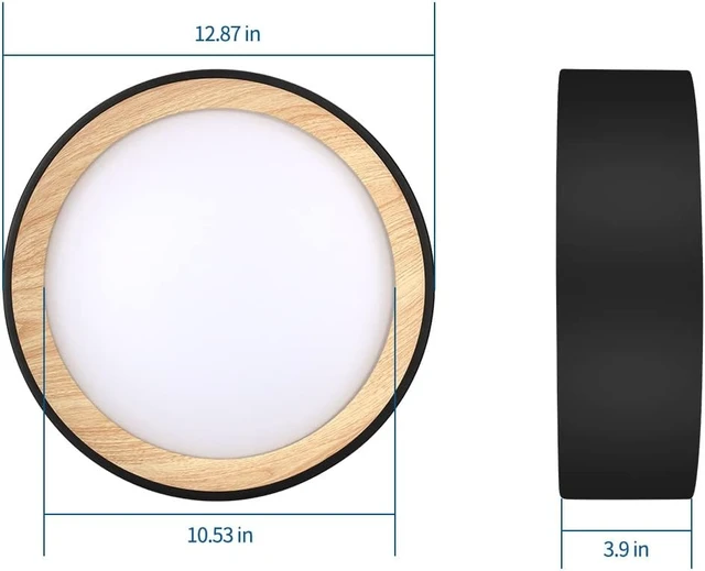 Alt view image 7 of 7 - DAKASON 12.5Inch Black LED Flush Mount Ceiling Light, 25W 1500LM 3CCT