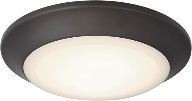 Main image of Westinghouse 6134100 Makira Traditional One-Light, 7.5 Inch 16 Watt Dimmable LED Indoor/Outdoor Selectable Surface Mount Fixture Black-Bronze Finish, Frosted Acrylic Shade