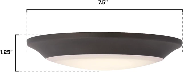 Alt view image 5 of 7 - Westinghouse 6134100 Makira Traditional One-Light, 7.5 Inch 16 Watt Dimmable LED Indoor/Outdoor Selectable Surface Mount Fixture Black-Bronze Finish, Frosted Acrylic Shade