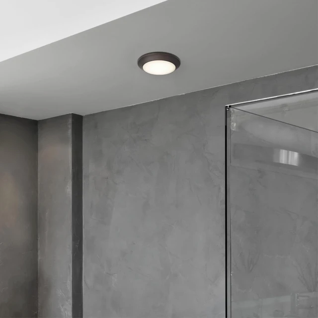 Alt view image 4 of 7 - Westinghouse 6134100 Makira Traditional One-Light, 7.5 Inch 16 Watt Dimmable LED Indoor/Outdoor Selectable Surface Mount Fixture Black-Bronze Finish, Frosted Acrylic Shade