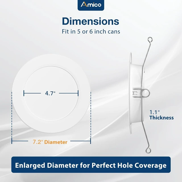 Alt view image 4 of 6 - Amico Recessed Lighting 5/6 Inch, 5CCT Flat LED Can Lights, 1050LM, 4 Pack