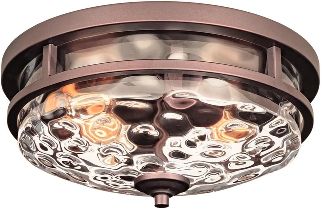 Main image of Edwarmlux Flush Mount Ceiling Lights, 2-Light Farmhouse Close to Ceiling Light, Industrial Ceiling Lighting Fixture for Kitchen Hallway Bedroom Living Room Stairways Porch (Oil Rubbed Bronze)