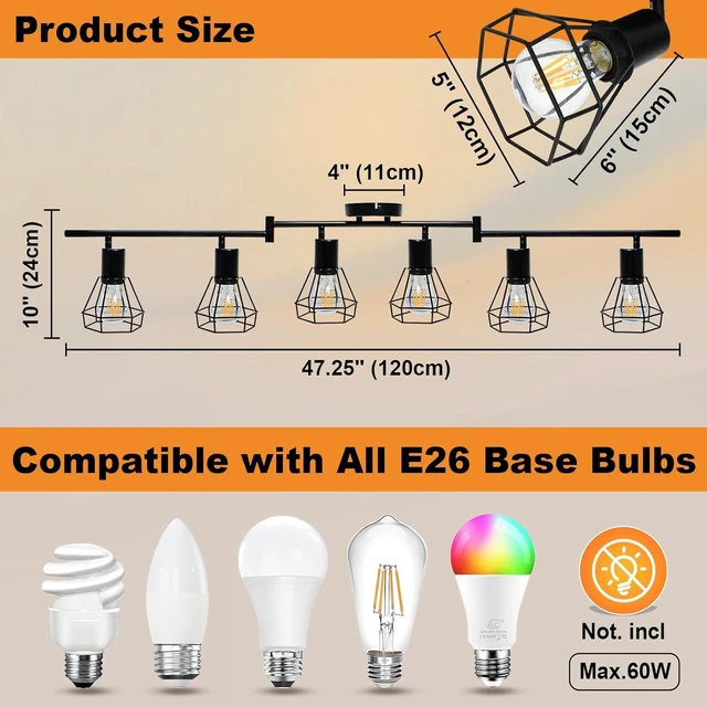 Alt view image 4 of 7 - HiBay 6-Light Track Lighting, Directional Rotatable Ceiling Light Fixture
