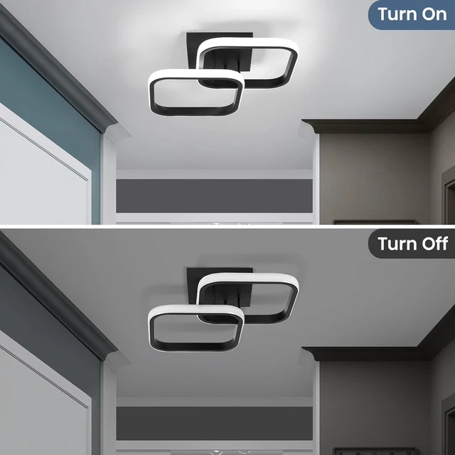 Alt view image 4 of 7 - ADISUN LED Modern Ceiling Light, Flush Mount Ceiling Lamp, 22W, 6000K Cool White Light, Close to Ceiling Light Fixtures for Bedroom Kitchen Loft Aisle Hallway Balcony Stair Entryway(Black)