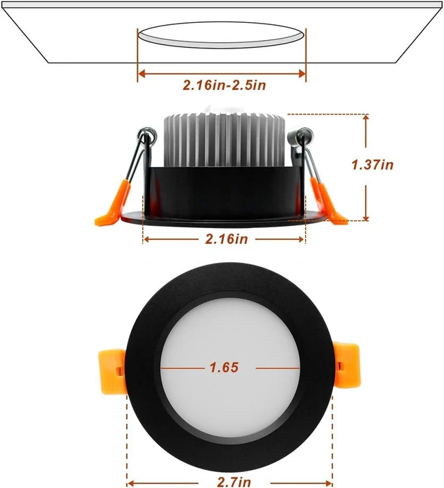 Alt view image 2 of 7 - 2 Inch LED Recessed Lighting, Dimmable LED Downlight 3W(35W Halogen Equivalent), CRI80+, 2700K Ultra Warm White, Recessed Ceiling Light with LED Driver(10 Pack)