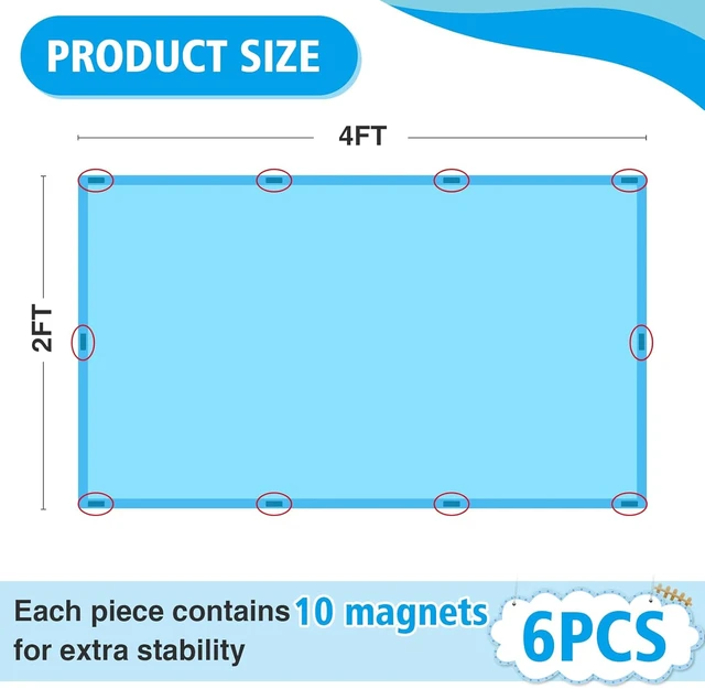Alt view image 3 of 7 - Fluorescent Light Covers for Ceiling Lights Classroom with 10 Strong Magnet