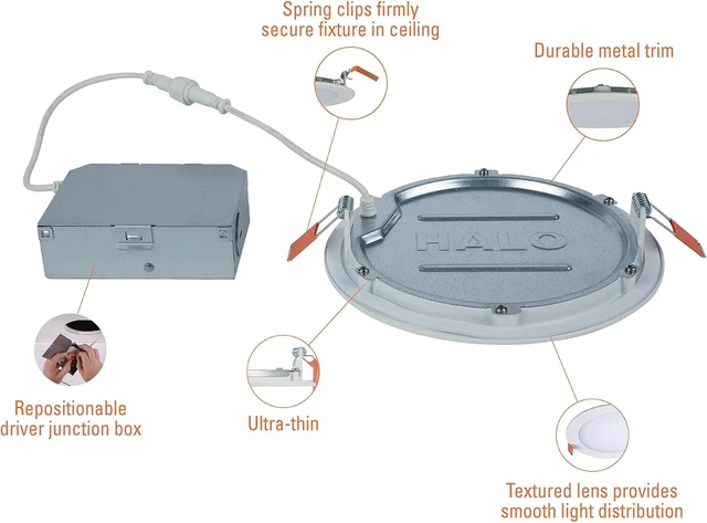 Alt view image 3 of 7 - HALO HLBE Slim Canless LED Recessed Lighting 6 inch 3000K 900lm 12PK