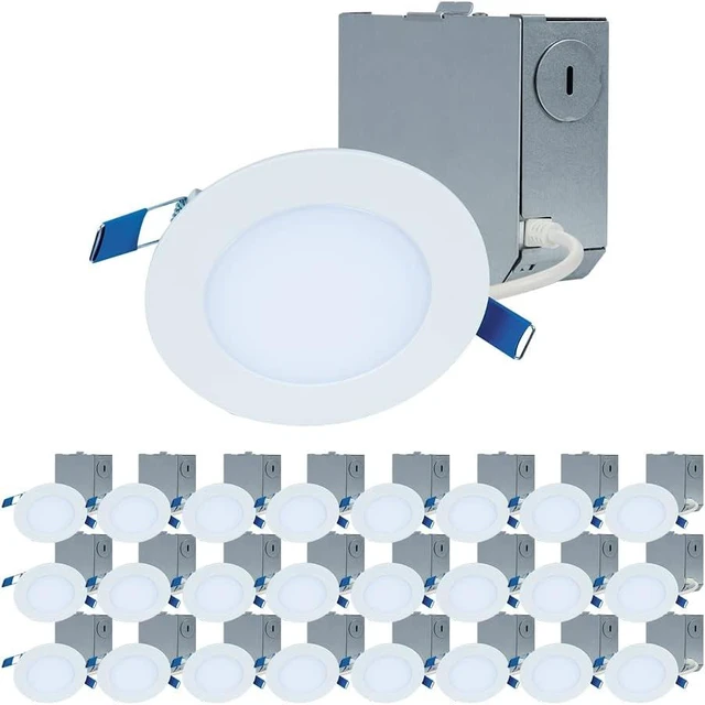 Main image of HALO HLBE Slim Canless LED Recessed Lighting 4 inch 3000K 600lm 24PK