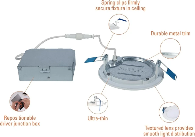Alt view image 3 of 7 - HALO HLBE Slim Canless LED Recessed Lighting 4 inch 3000K 600lm 24PK